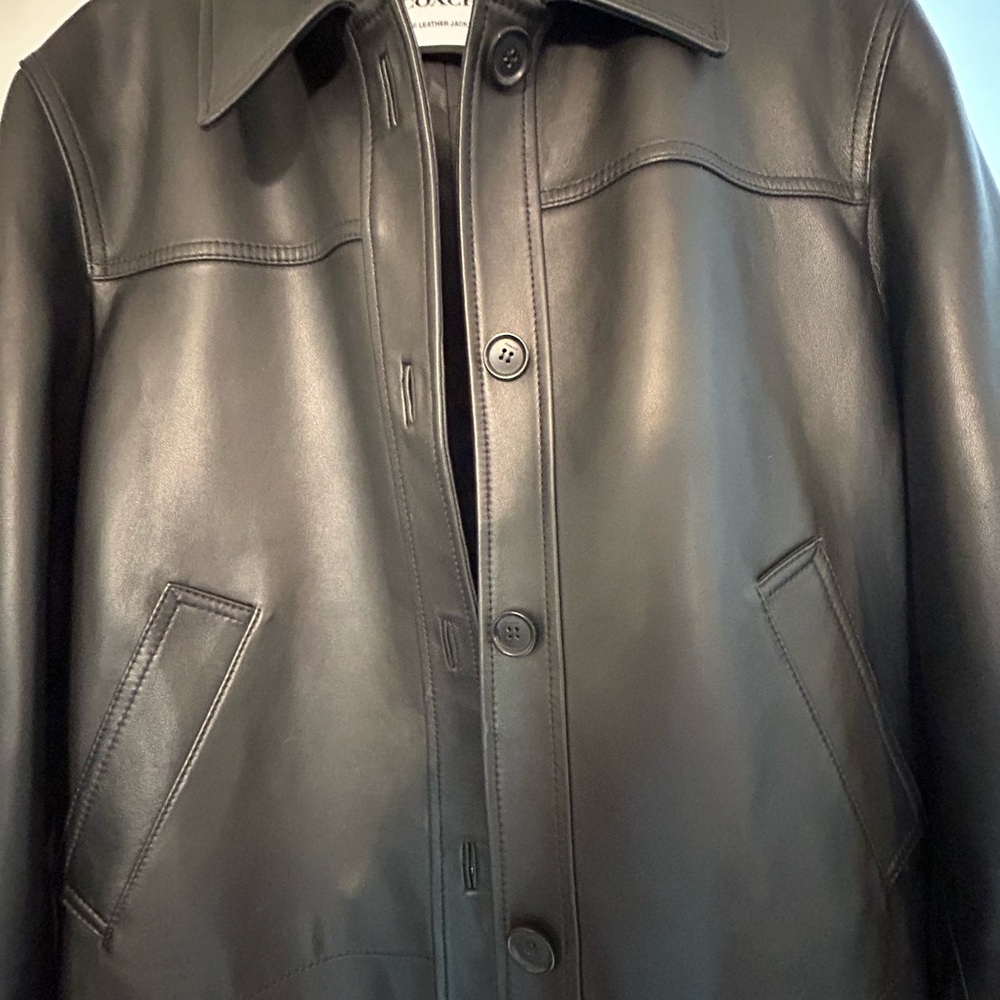 Coach women’s black leather jacket
